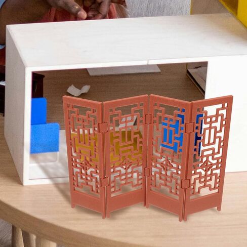 مصغرة Dibl House Distider - شاشة دمية وود نمط صيني طراز ميني طي طراز الشاشة 1:12 Scale Dollhouse غرفة المعيشة in Saudi Arabia