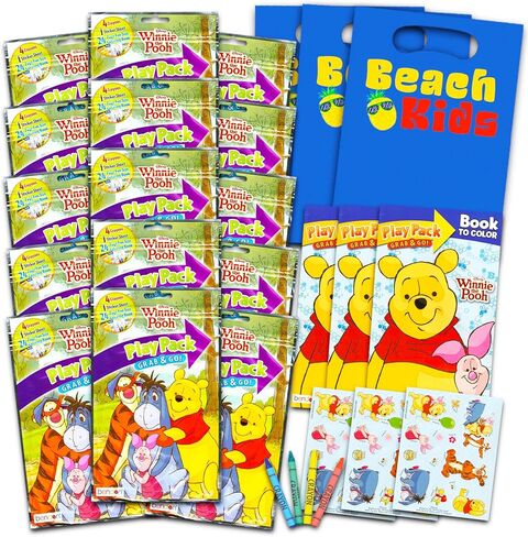 Bendon Publishing Winnie the Pooh Kids Play Packs Packs - Fun Party Favors مع كتاب التلوين ، تلوين ، ملصقات ، شماعات الأبواب و STAMPER in Saudi Arabia