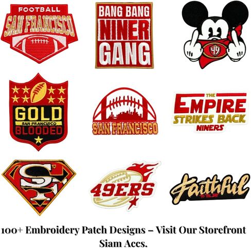 Siam Accs Rugby Fans San Francisco Team Faith For the Bay Patch Embroidery American Football Iron on Sew On على ظهر الظهر جينز دراجة نارية على القبعات المخصصة للأكياس التكتيكية in Saudi Arabia