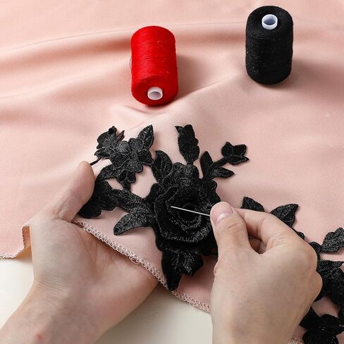 2 أجهزة كمبيوتر أسود الزهور الزخارف الزخرفة ، زهرة زين خياطة على بقع فستان بقع زهرة خمر خياطة النسيج لفساتين الزفاف ، الجينز ، الأحذية ، ملحقات الحرف الزفاف in Kuwait