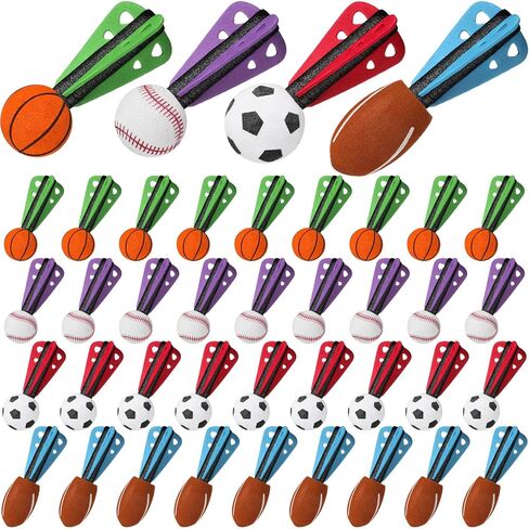 24 Pcs Mini Foam Sports Balls Sports Birthday Party Favor Dart Missiles Rocket Party Favor 4 Inch Basketball Baseball Soccer Football Launcher Sport Themed Gifts Goodie Bag Stuffer in Saudi Arabia