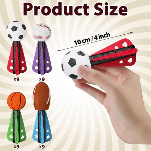 24 Pcs Mini Foam Sports Balls Sports Birthday Party Favor Dart Missiles Rocket Party Favor 4 Inch Basketball Baseball Soccer Football Launcher Sport Themed Gifts Goodie Bag Stuffer in Saudi Arabia