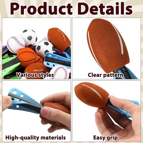 24 Pcs Mini Foam Sports Balls Sports Birthday Party Favor Dart Missiles Rocket Party Favor 4 Inch Basketball Baseball Soccer Football Launcher Sport Themed Gifts Goodie Bag Stuffer in Saudi Arabia