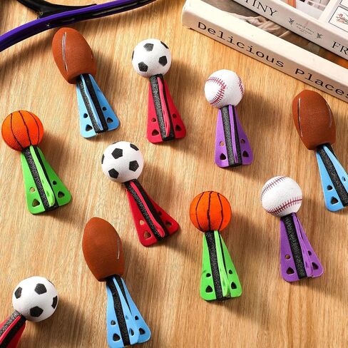 24 Pcs Mini Foam Sports Balls Sports Birthday Party Favor Dart Missiles Rocket Party Favor 4 Inch Basketball Baseball Soccer Football Launcher Sport Themed Gifts Goodie Bag Stuffer in Saudi Arabia