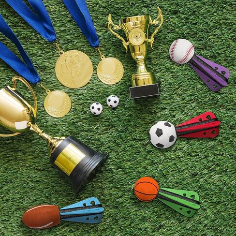 24 Pcs Mini Foam Sports Balls Sports Birthday Party Favor Dart Missiles Rocket Party Favor 4 Inch Basketball Baseball Soccer Football Launcher Sport Themed Gifts Goodie Bag Stuffer in Saudi Arabia