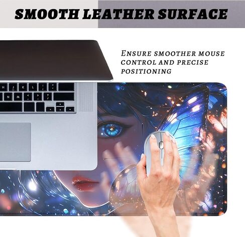 Anime Sky Mouse Pad Cartoon Blue Green Sky Clouds Stars Extended Mousepad Waterproof Stitched Edges Rubber Base Non-Slip Deskpad Computer Keyboard Mat 31.5x11.8 in in Saudi Arabia