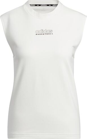 adidas Women's Tall Size Select Sleeveless Top, Black/White in Saudi Arabia