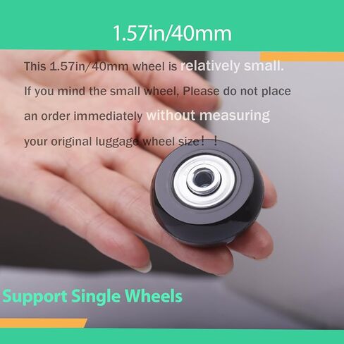 50mm x 14mm Luggage Replacement Wheels Set 8Pcs Rubber Swivel Caster Wheels with 4Pcs Wheels Cover Socks 50mm Axles and Repair Kit for Luggage Bags Trolley Case in Kuwait