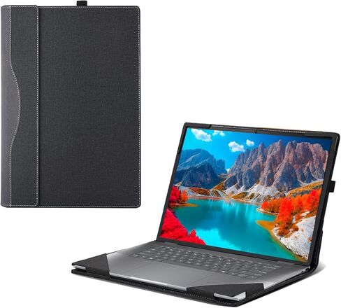 غطاء حالة الكمبيوتر المحمول لجهاز HP Envy X360 2-in-1 Labtop 16-AD 16Z-AD 16-AC 16T-AC 16INCH CAPTOP [غير متوافق مع أي نموذج آخر] ， 2 في غطاء جلدي داخلي واحد (رمادي داكن) in Kuwait