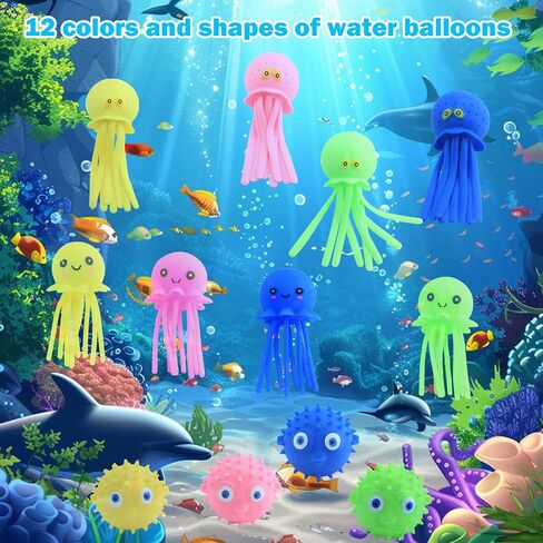 Octopus Water Balls,Sensory Octopus Water Bomb Splash Balls,12 Pack Pool Toys for Kids Swimming Pool Floating Swim Toys, Birthday Party Favors in Kuwait