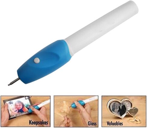 Tyenaza Electric Lettering Pen ، Cordless Handheld Corving DIY النقش التلقائي للجلد البلاستيكي المعدني الزجاجي (19 × 3 × 3 سم) in Saudi Arabia