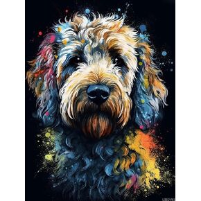 UIBDVKS Animal Golden Doodle Dog 5D Adult Diamond Art, DIY Diamond Art Painting Kits for Decor Canvas 16x12inch in Saudi Arabia