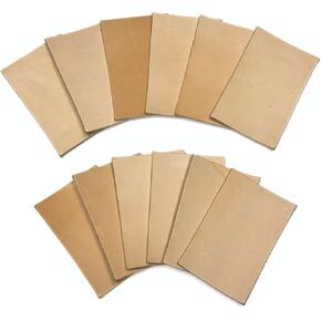 Leather Practice Pieces Pack 12 - Oak Vegetable Leather Practice Pieces for Crafting Bookmarks and Key Fobs - Can Be Personalized (3" x 4.5") in Saudi Arabia