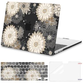 MOSISO Compatible with MacBook Air 13 inch Case 2025 2024 2023 2022 M4 A3240 M3 A3113 M2 A2681, Plastic Hard Shell&Keyboard Cover&Screen Protector for MacBook Air 13.6 inch Case,Blooming Chrysanthemum in Saudi Arabia