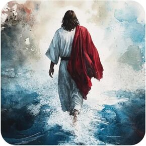 Digitally Printed Jesus Crist Picture in Ocean Mouse Pad for PC, Laptop 3mm Non-Slip Rubber Base Premium Textured Smooth Cloth Surface Waterproof Gaming Mouse Mat Non-Slippery, Dust Free (Jesus) in Saudi Arabia