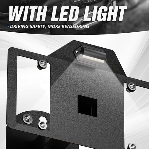 Universal Flip-Up Front License Plate Frame for 10" Hawse Fairlead Mount Compatible with Jeep Ford Dodge Chevrolet GMC Nissan Toyota Pickup Truck & Off-Road Car, Bumper Winch Bracket Holder in Kuwait