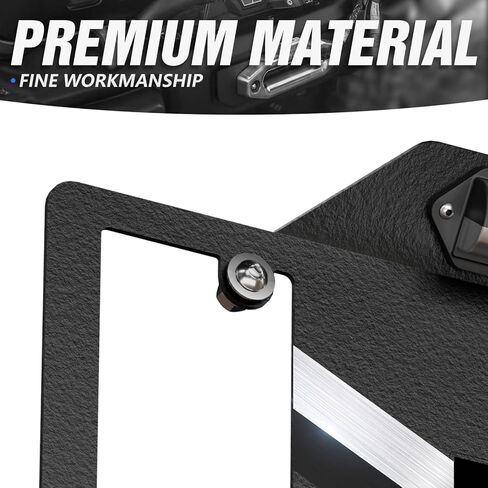 Universal Flip-Up Front License Plate Frame for 10" Hawse Fairlead Mount Compatible with Jeep Ford Dodge Chevrolet GMC Nissan Toyota Pickup Truck & Off-Road Car, Bumper Winch Bracket Holder in Kuwait