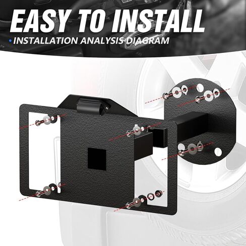 Universal Flip-Up Front License Plate Frame for 10" Hawse Fairlead Mount Compatible with Jeep Ford Dodge Chevrolet GMC Nissan Toyota Pickup Truck & Off-Road Car, Bumper Winch Bracket Holder in Kuwait