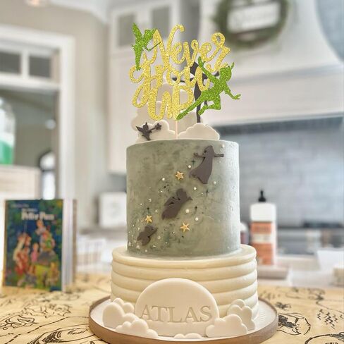 1 PCS Fairy Party Happy Birthday Cake Topper - Glitter Butterfly Floral Fairies Cake Pick for Theme Baby Shower, Kids Girls Garden Party Decorations Supplies - Purple in Saudi Arabia