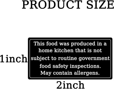 100 PCS Food Law Emsvonsals ملصقات 1 × 2 بوصة ملصقات مخبوزات محلية الصنع لملصقات Food Package Farmers Farmers Fair Supplies (Black) in Saudi Arabia
