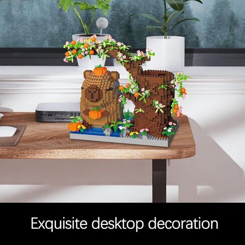 Capy-bara Pen Holder Building Blocks Set, Cute Pumpkin,Animals,Flowers,Tree Building Bonsai Kit Gifts Toy for Kids Age 8 9 10 11 12, Office Home Decoration, Gift for Boys Girls Adult(1890PCS) in Saudi Arabia