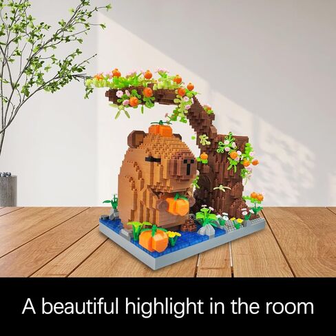 Capy-bara Pen Holder Building Blocks Set, Cute Pumpkin,Animals,Flowers,Tree Building Bonsai Kit Gifts Toy for Kids Age 8 9 10 11 12, Office Home Decoration, Gift for Boys Girls Adult(1890PCS) in Saudi Arabia