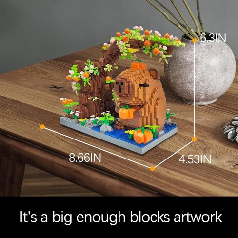 Capy-bara Pen Holder Building Blocks Set, Cute Pumpkin,Animals,Flowers,Tree Building Bonsai Kit Gifts Toy for Kids Age 8 9 10 11 12, Office Home Decoration, Gift for Boys Girls Adult(1890PCS) in Saudi Arabia
