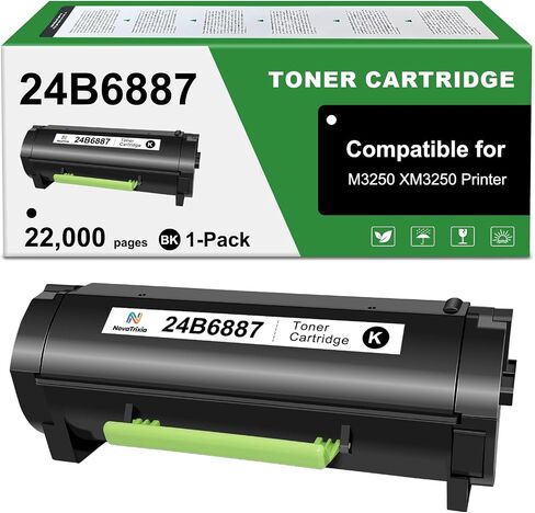 24B6887 TONER CARTRIDGE HIGH TILLENGENT مع LEXMARK 24B6887 أسود حبر خرطوشة متوافقة مع LEXMARK M3250 XM3250 طابعة ليزر 22000 صفحة (أسود ، حزمة واحدة مع رقاقة) in Saudi Arabia