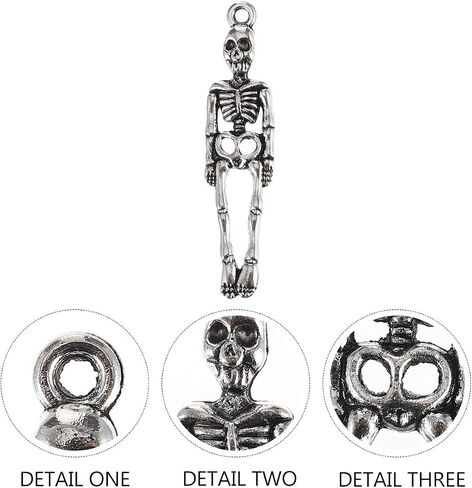 Artibetter 50pcs Halloween Skeleton Charms Scary Spooky Skull Pattern Pendant DIY Craft Earrings Charms Prank Prop for Halloween Cosplay Party Decor in Saudi Arabia