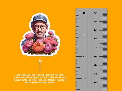 Steven Spielberg Sticker, 10" in Saudi Arabia