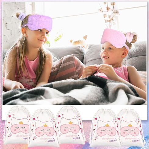36 PCS Girls Sleepover Party Supply Slumber Spa Party Supplies 3 Color مع الأكياس ، وأقنعة العيون ، وحبال الشعر ، وعصابات الرأس ، ومسح الوجه ، والنعال لألعاب أعياد الميلاد ، والتجمعات العائلية in Kuwait