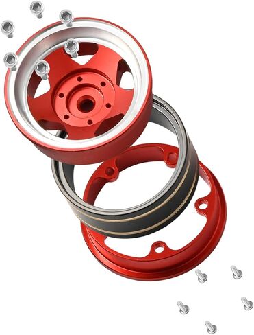1.3 Beadlock Wheel Rim Aluminium Sploy النحاس السلبي الإزاحة السلبية 1.3 بوصة عرض محور العجلات 1.5 سم OD 3.7 سم الحافات الزاحفة مناسبة لـ 1/18 1/24 TRX4M SCX24 in Kuwait
