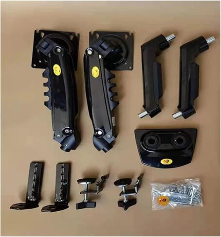 F160 GAS Spring 360 درجة سطح المكتب 17 "-27" مزدوج حامل حامل مع شاشة USB3.0 شاشة التثبيت ، كل حمولة 2-9 كيلوجرام (Matte Charcoal NOUSB) in Saudi Arabia