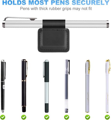 حامل حلقة القلم Boxob 5pcs ، حامل القلم الجلدي اللصق الذاتي مرنة قلم رصاص مرن مرفق بحالة دفاتر المجلات لقلم الرصاص Apple (USB-C / 1st / 2nd Generation) وأقلام القلم in Kuwait