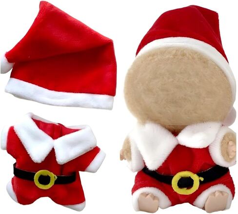 Christmas 17cm Doll Clothes Set(No Doll), Hat & Overalls Set for 17cm Labubu Suit, Cute Cloth for Dress up Unique Style Dolls Outfit Stylish Clothes for Labubu (Santa Claus) in Kuwait