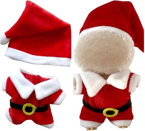 Christmas 17cm Doll Clothes Set(No Doll), Hat & Overalls Set for 17cm Labubu Suit, Cute Cloth for Dress up Unique Style Dolls Outfit Stylish Clothes for Labubu (Santa Claus) in Kuwait