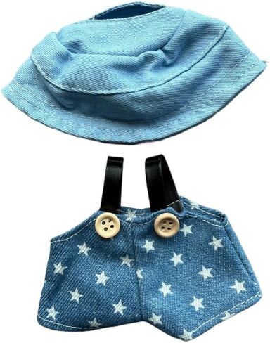 Christmas 17cm Doll Clothes Set(No Doll), Hat & Overalls Set for 17cm Labubu Suit, Cute Cloth for Dress up Unique Style Dolls Outfit Stylish Clothes for Labubu (Santa Claus) in Kuwait