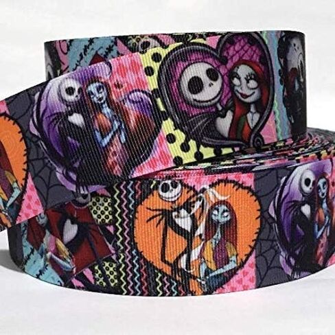 Grosgrain Ribbon 1.5 "Halloween Skulls Love Kids Christmas Print - Per Yard in Saudi Arabia