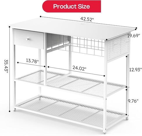 Crafit 3 Tier Movable Heat Press Table, Foldable Heat Transfer Machine Stand with Vinyl Roll Holder, Heavy Duty Rolling Metal Workbench for DIY Sublimation Transfer Machine and Sublimation Printer in Saudi Arabia