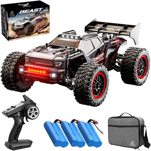 X-Verse SG316 MAX FAST RC CARS للبالغين بحد أقصى 50 ميلاً في الساعة ، 1/16 4x4 محرك بدون فرش على الطريق عن بعد شاحنة التحكم عن بُعد ، سيارة RC عالية السرعة 4WD ، جميع التضاريس RC Truggy (3 بطارية) in Kuwait