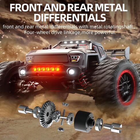 X-Verse SG316 MAX FAST RC CARS للبالغين بحد أقصى 50 ميلاً في الساعة ، 1/16 4x4 محرك بدون فرش على الطريق عن بعد شاحنة التحكم عن بُعد ، سيارة RC عالية السرعة 4WD ، جميع التضاريس RC Truggy (3 بطارية) in Kuwait