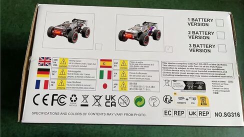 X-Verse SG316 MAX FAST RC CARS للبالغين بحد أقصى 50 ميلاً في الساعة ، 1/16 4x4 محرك بدون فرش على الطريق عن بعد شاحنة التحكم عن بُعد ، سيارة RC عالية السرعة 4WD ، جميع التضاريس RC Truggy (3 بطارية) in Kuwait