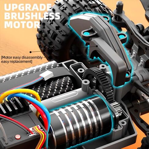 X-Verse SG316 MAX FAST RC CARS للبالغين بحد أقصى 50 ميلاً في الساعة ، 1/16 4x4 محرك بدون فرش على الطريق عن بعد شاحنة التحكم عن بُعد ، سيارة RC عالية السرعة 4WD ، جميع التضاريس RC Truggy (3 بطارية) in Kuwait