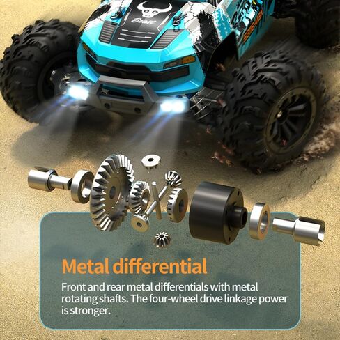 X-Verse SG316 MAX FAST RC CARS للبالغين بحد أقصى 50 ميلاً في الساعة ، 1/16 4x4 محرك بدون فرش على الطريق عن بعد شاحنة التحكم عن بُعد ، سيارة RC عالية السرعة 4WD ، جميع التضاريس RC Truggy (3 بطارية) in Kuwait