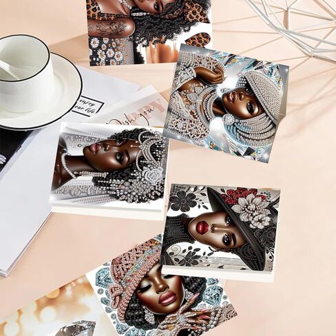 TDFERAN 6 Pack Diamond Painting All Occasion Handmade Greeting Cards Birthday Baby Wedding Birthday Cards Sympathy Card Thinking Of You Card Encouragement invitation letter Blank Fairy Angel Elf Bride in Saudi Arabia