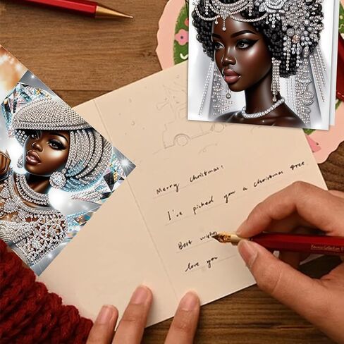 TDFERAN 6 Pack Diamond Painting All Occasion Handmade Greeting Cards Birthday Baby Wedding Birthday Cards Sympathy Card Thinking Of You Card Encouragement invitation letter Blank Fairy Angel Elf Bride in Saudi Arabia
