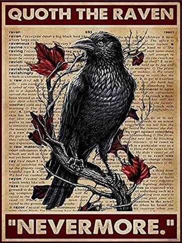 Uibdvks The Raven Nevermore 5D Diamond Art Quoth Diamond Painting Kits للبالغين يرسمون برقم للترفيه المنزلي وتزيين الجدار 12x16 بوصة in Saudi Arabia