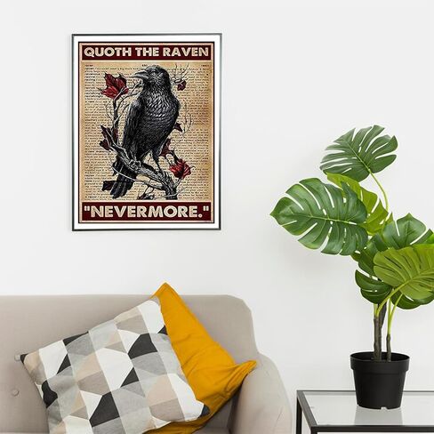 Uibdvks The Raven Nevermore 5D Diamond Art Quoth Diamond Painting Kits للبالغين يرسمون برقم للترفيه المنزلي وتزيين الجدار 12x16 بوصة in Saudi Arabia