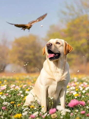 Uibdvks Diamond Art Painting DIY KITS Yellow Labrador Retriever Stitch Diamond Dots 5D Full Round Drill Painf in Saudi Arabia
