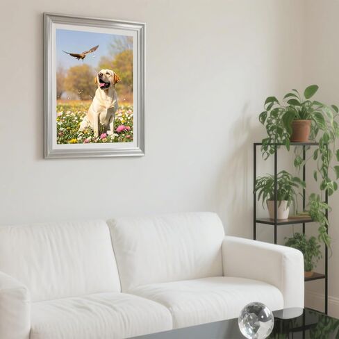 Uibdvks Diamond Art Painting DIY KITS Yellow Labrador Retriever Stitch Diamond Dots 5D Full Round Drill Painf in Saudi Arabia